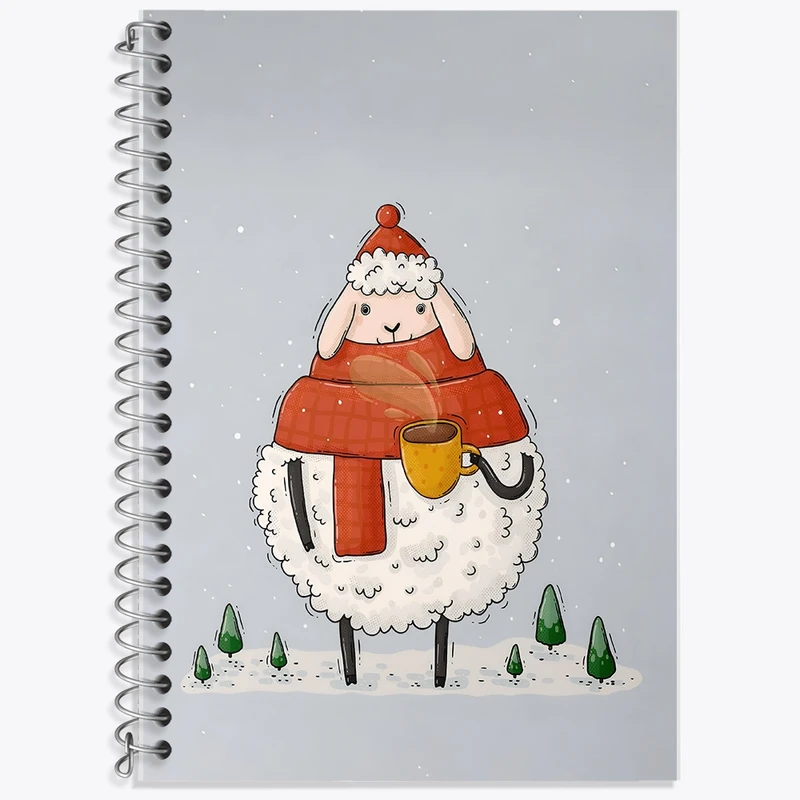 دفتر زبان 50 برگ خندالو مدل سه خط طرح گوسفند کد F8728