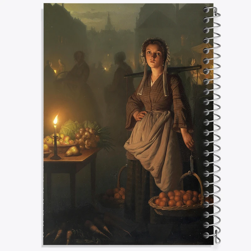 دفتر نقاشی 50 برگ خندالو طرح نقاشی بازار با نور شمع اثر پتروس ون شندل کد F12261