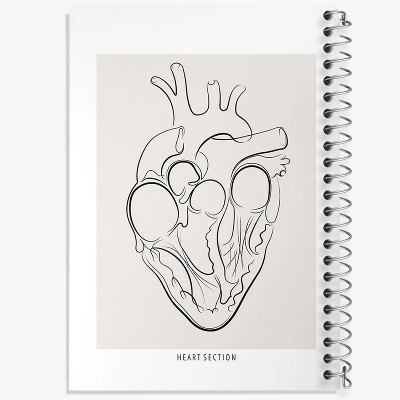 دفتر لیست خرید 50 برگ خندالو طرح آناتومی قلب (Heart Anatomy) کد F13897