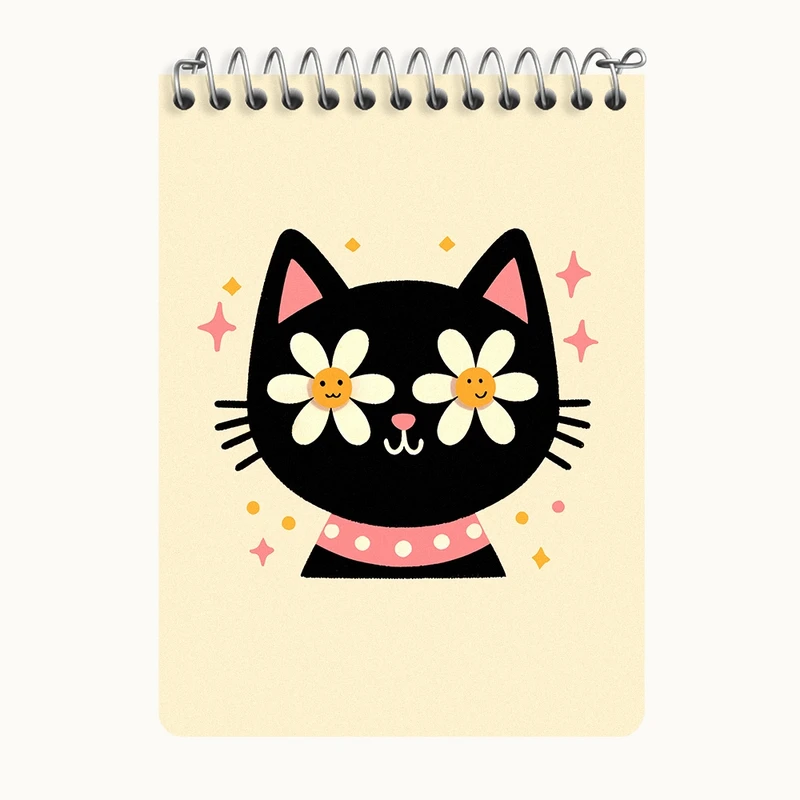 دفتر یادداشت 50 برگ خندالو طرح گربه بامزه کد N6513