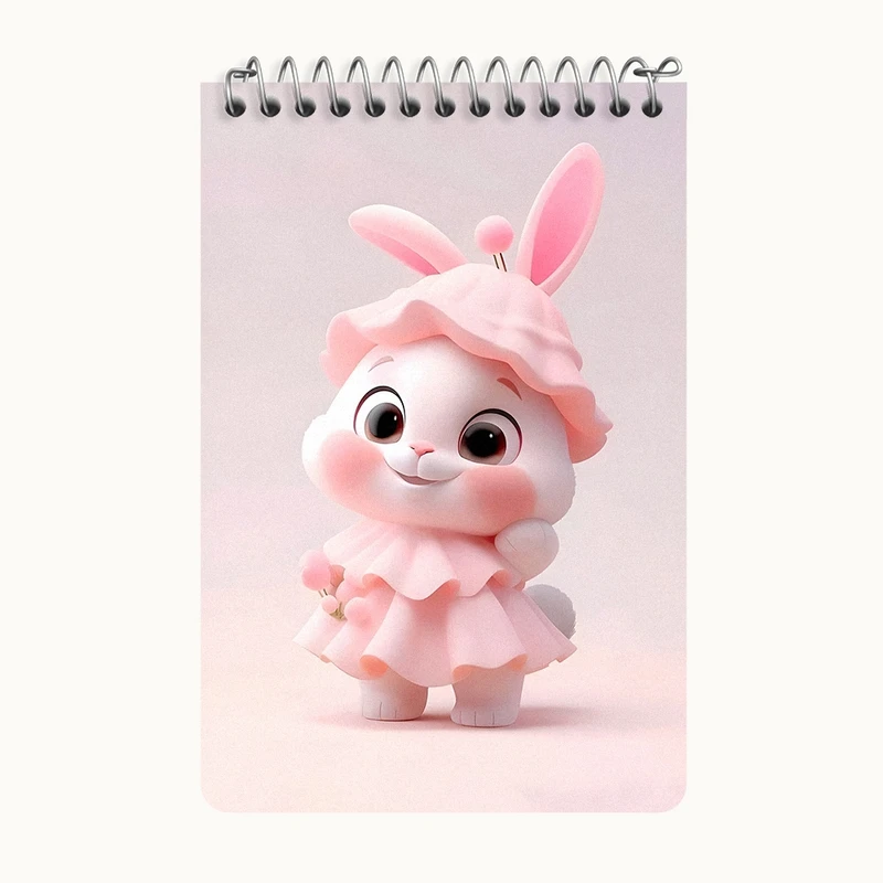 دفتر یادداشت 50 برگ خندالو طرح خرگوش کیوت کد F5682