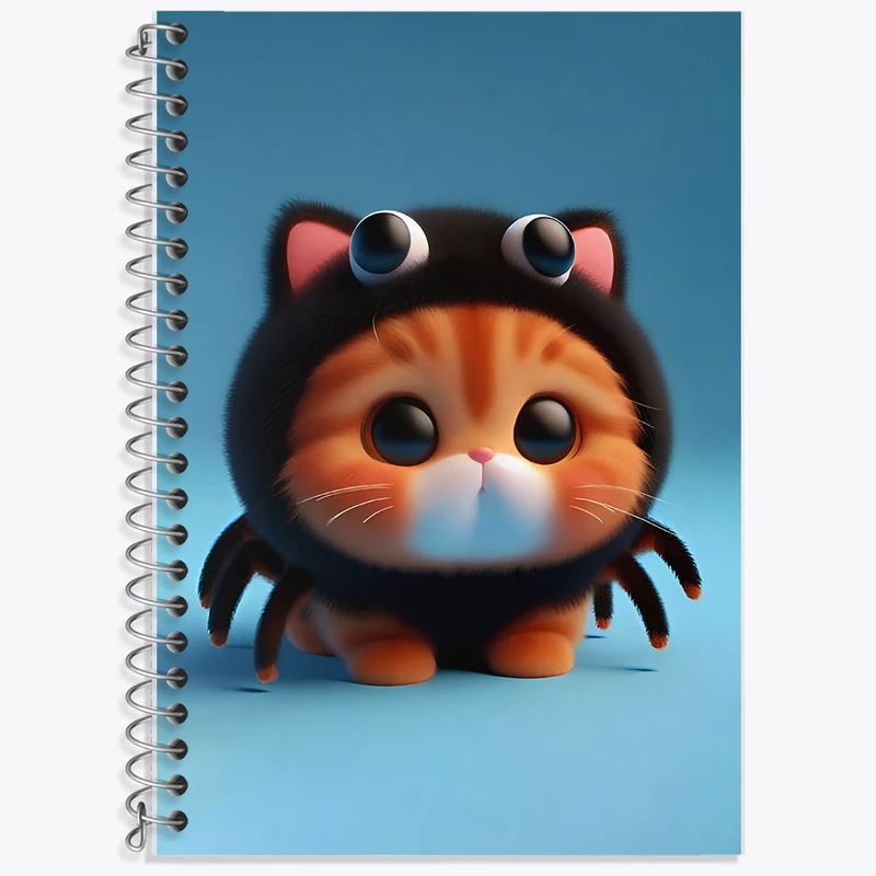 دفتر زبان 50 برگ خندالو مدل دو خط طرح گربه کوچولو کد F8555