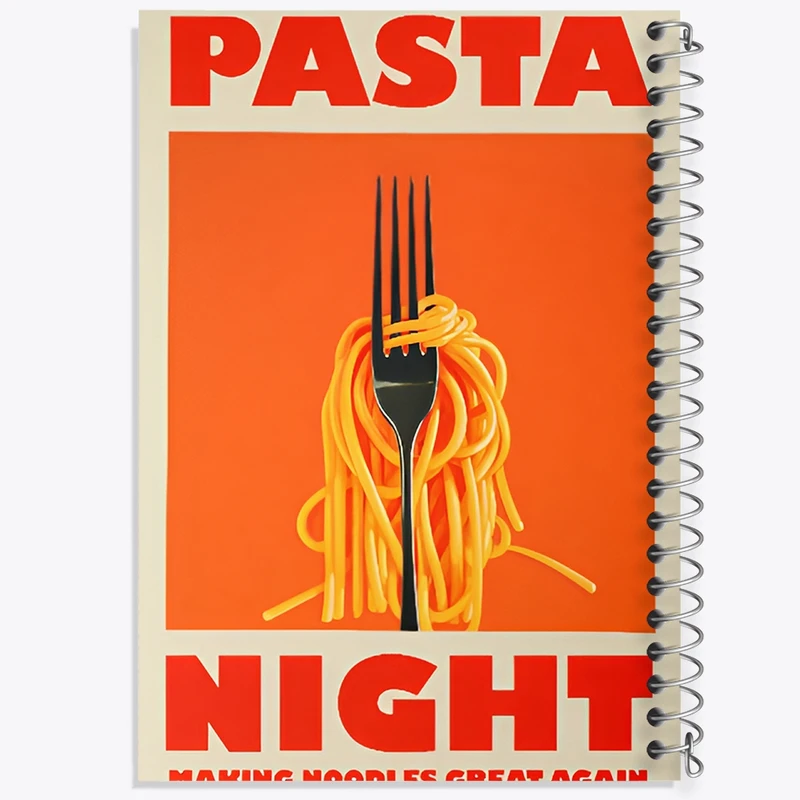 دفتر طراحی 50 برگ خندالو طرح پاستا (Pasta) کد F14145