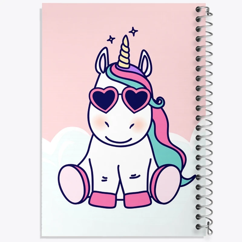 دفتر طراحی 50 برگ خندالو طرح اسب تک شاخ یونیکورن  کد 1106