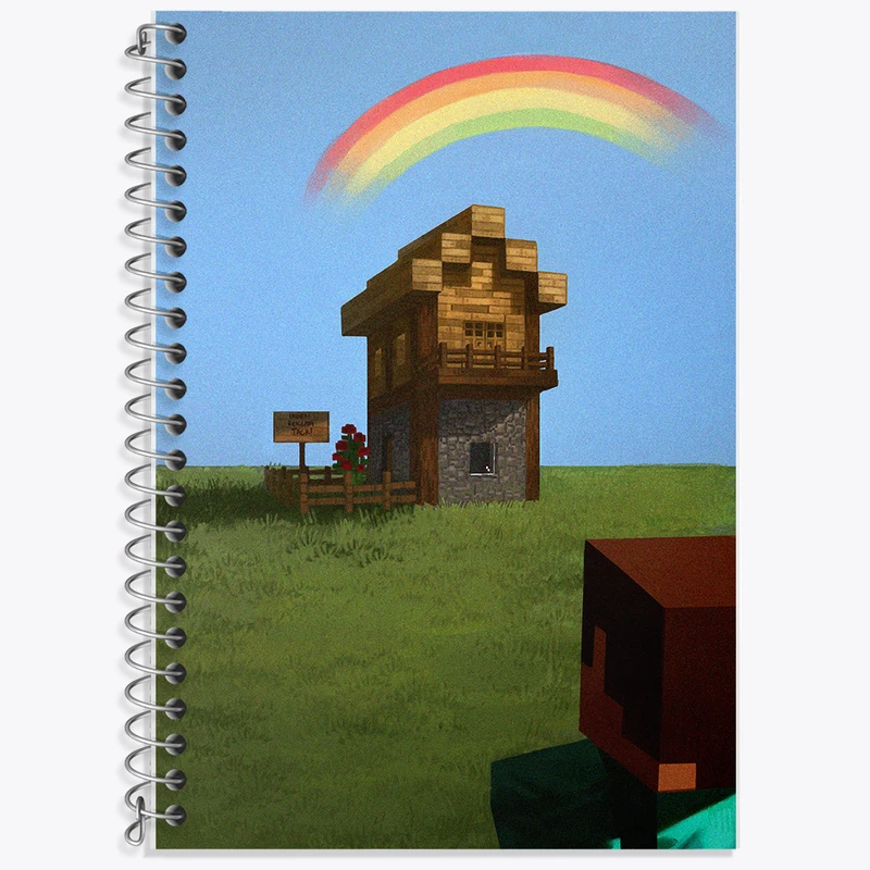 دفتر زبان 50 برگ خندالو مدل دو خط طرح ماینکرافت (Minecraft) کد F14064