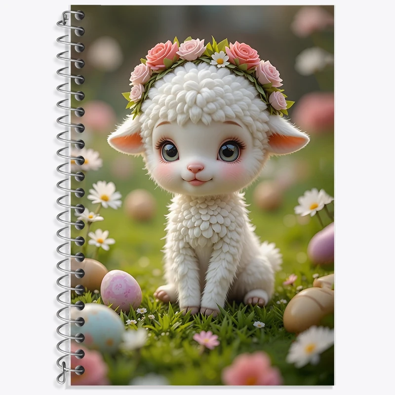 دفتر زبان 50 برگ خندالو مدل سه خط طرح گوسفند کیوت کد F12584