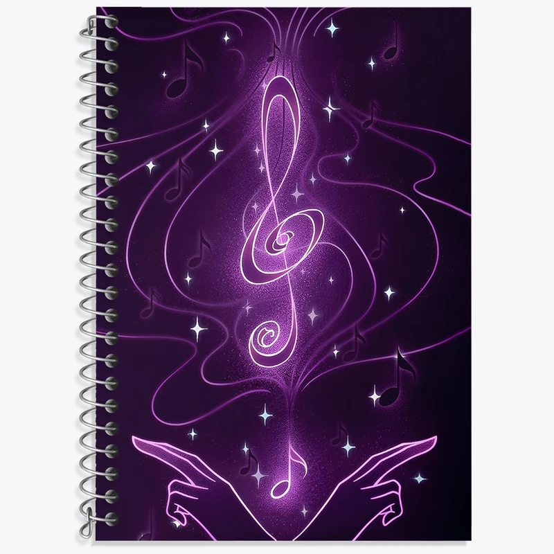 دفتر زبان 50 برگ خندالو مدل سه خط طرح موسیقی کد N7903