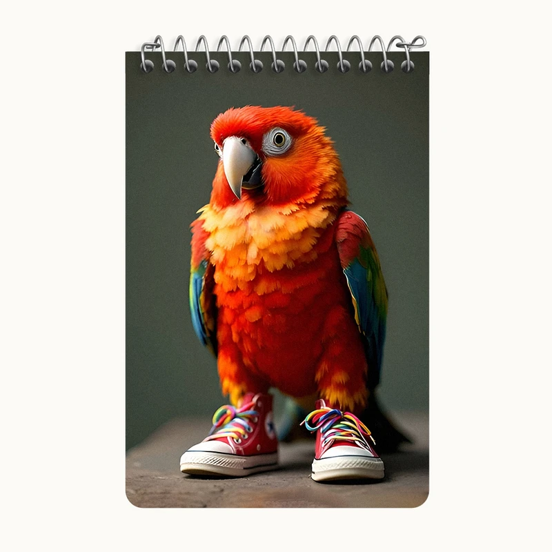 دفتر یادداشت 50 برگ خندالو طرح طوطی بامزه کد F7943