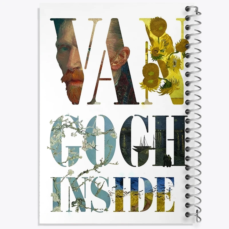 دفتر طراحی 50 برگ خندالو طرح ونسان ونگوگ کد F3936