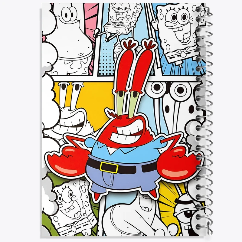 دفتر ژورنال نویسی 50 برگ خندالو مدل نقطه ای طرح آقای خرچنگ کد N9485