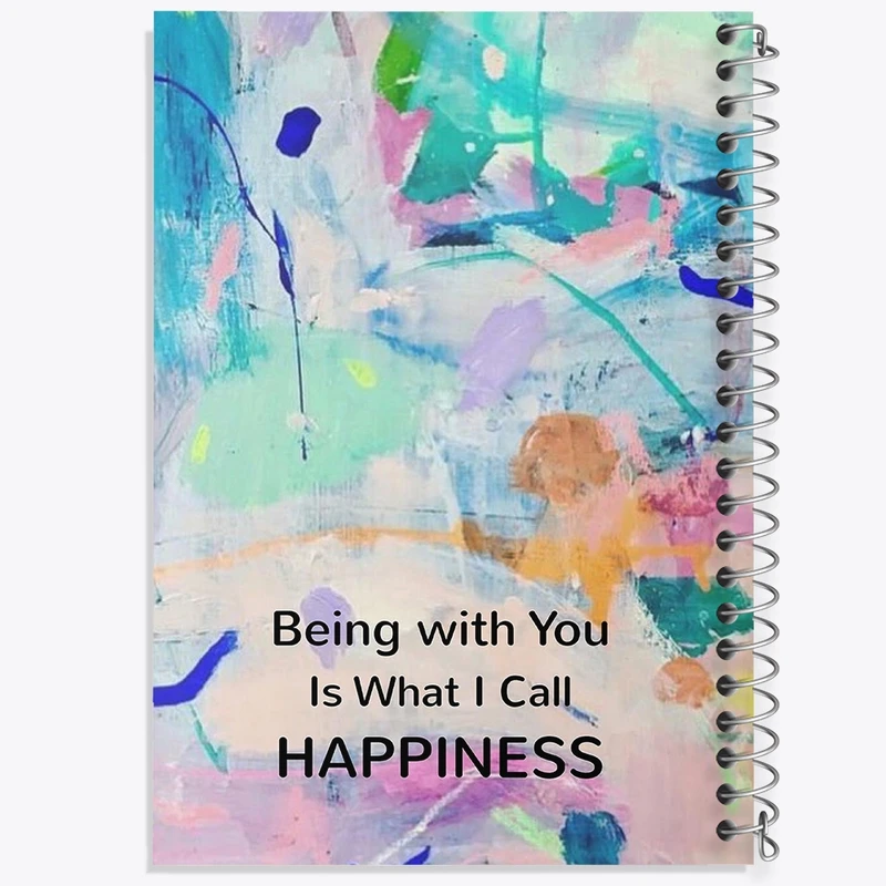 دفتر ژورنال نویسی 50 برگ خندالو مدل نقطه ای طرح Being With You Is What I Call Happiness کد F11541