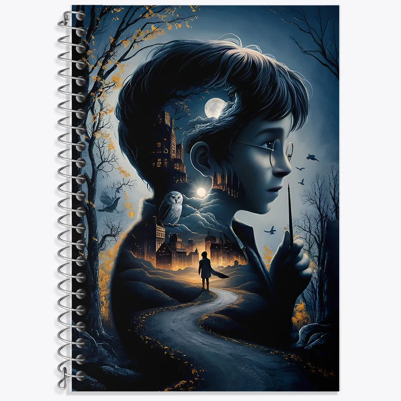 دفتر زبان 50 برگ خندالو مدل دو خط طرح هری پاتر (Harry Potter) کد F12047