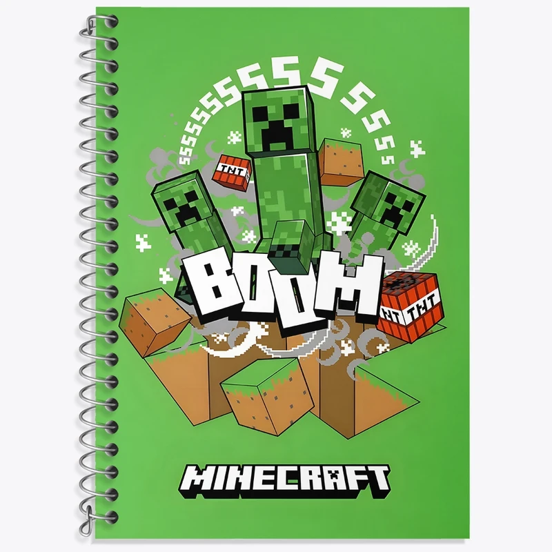 دفتر زبان 50 برگ خندالو مدل سه خط طرح ماینکرافت (Minecraft) کد F3497