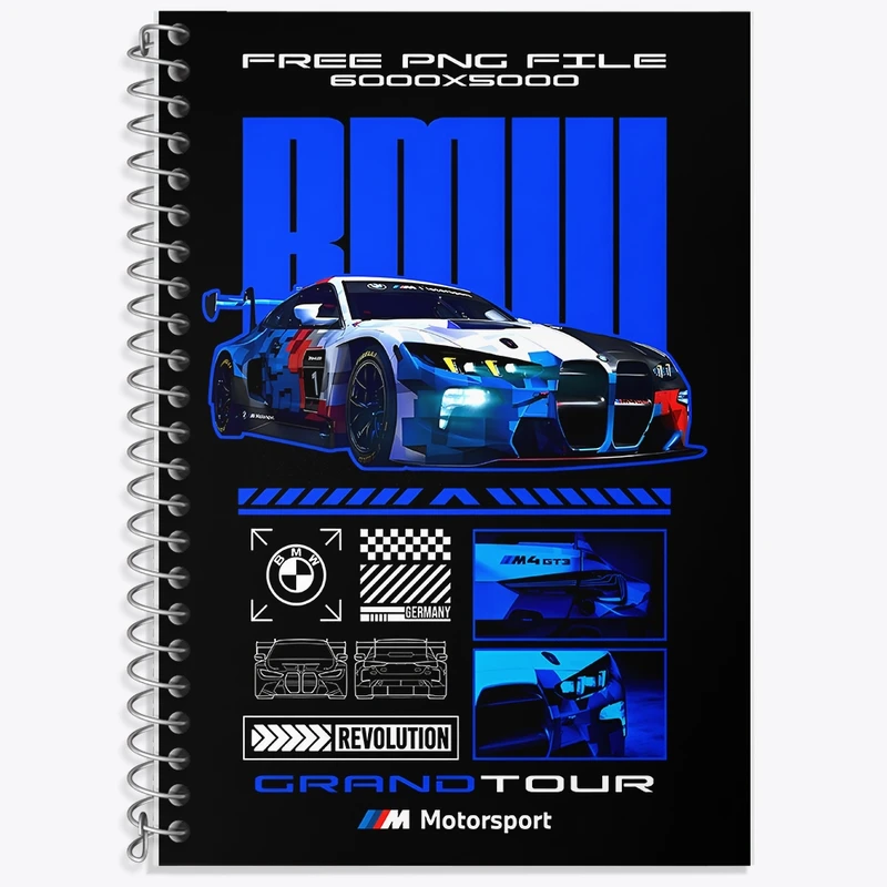 دفتر لغت 50 برگ خندالو طرح بی ام دبلیو (BMW) کد F13736