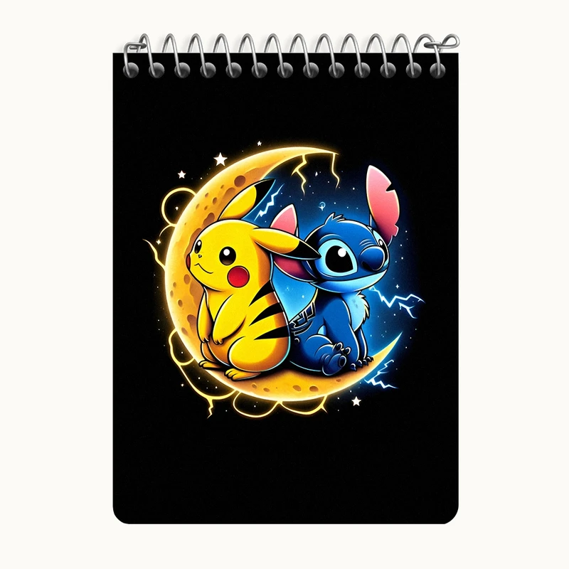 دفتر یادداشت 50 برگ خندالو طرح استیچ و پوکمون کد N6706