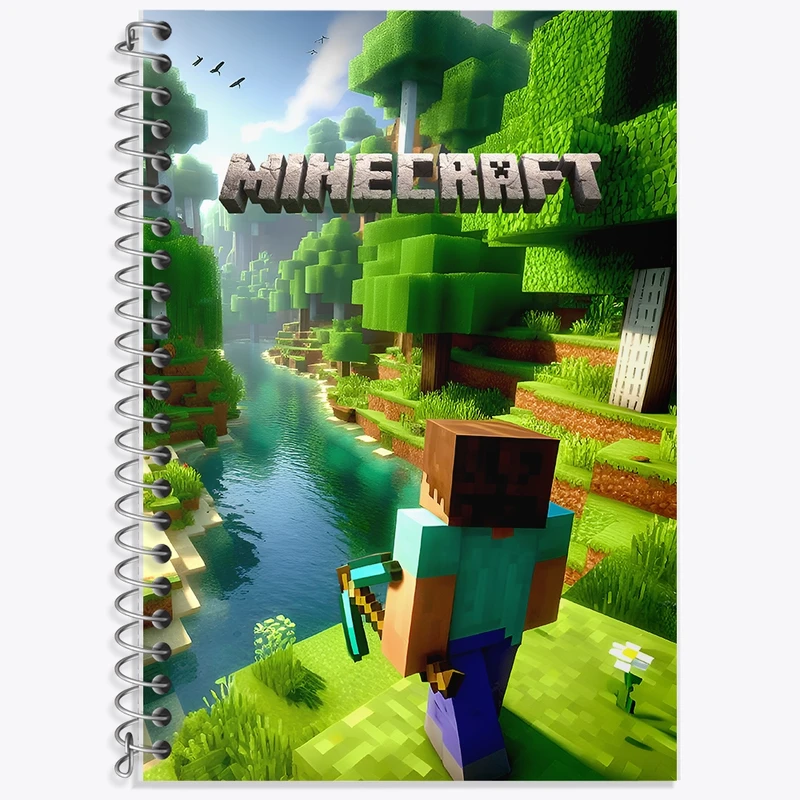 دفتر زبان 50 برگ خندالو مدل سه خط طرح ماینکرافت (Minecraft) کد F14089