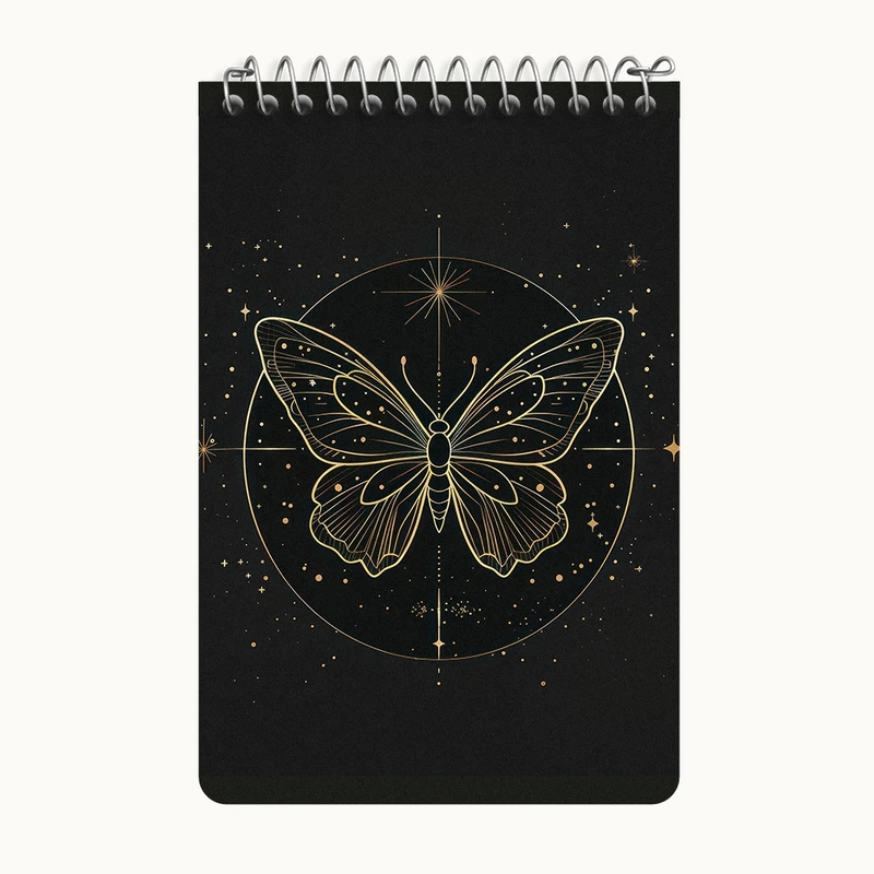 دفتر یادداشت 50 برگ خندالو طرح پروانه مینیمال کد F3083