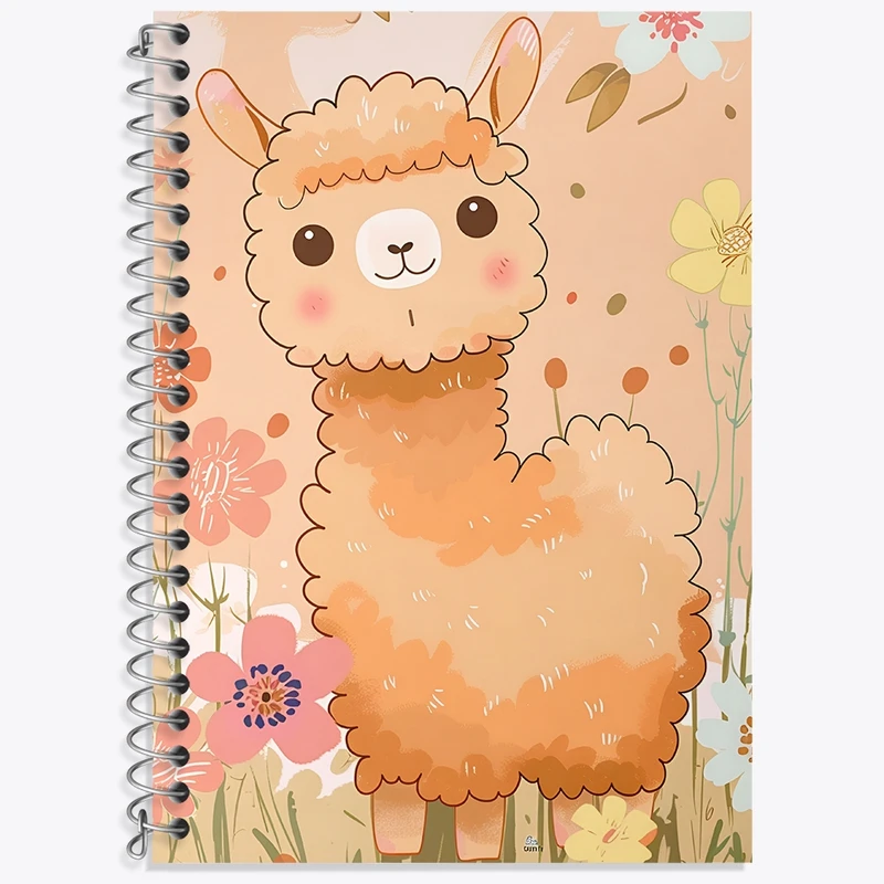 دفتر زبان 50 برگ خندالو مدل سه خط طرح لاما بامزه کد N6817