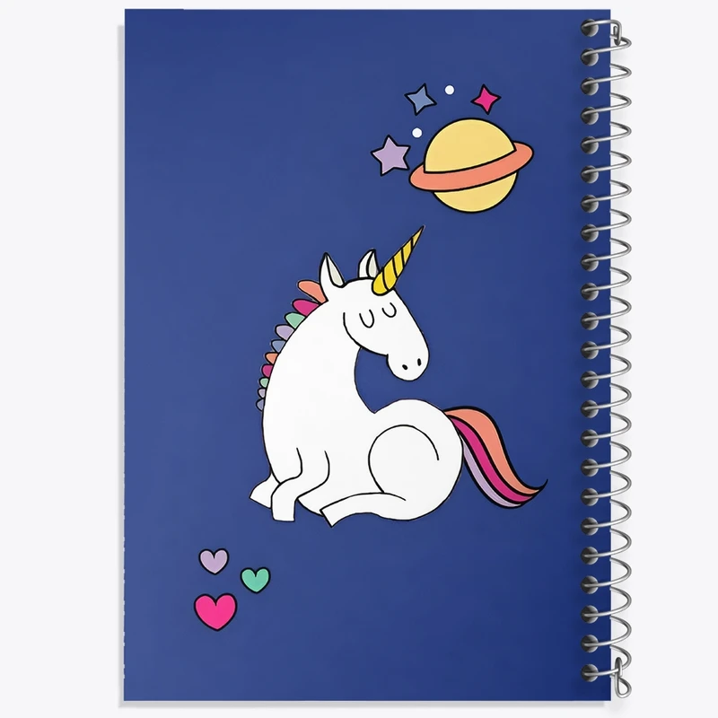 دفتر طراحی 50 برگ خندالو طرح اسب تک شاخ کد N3289