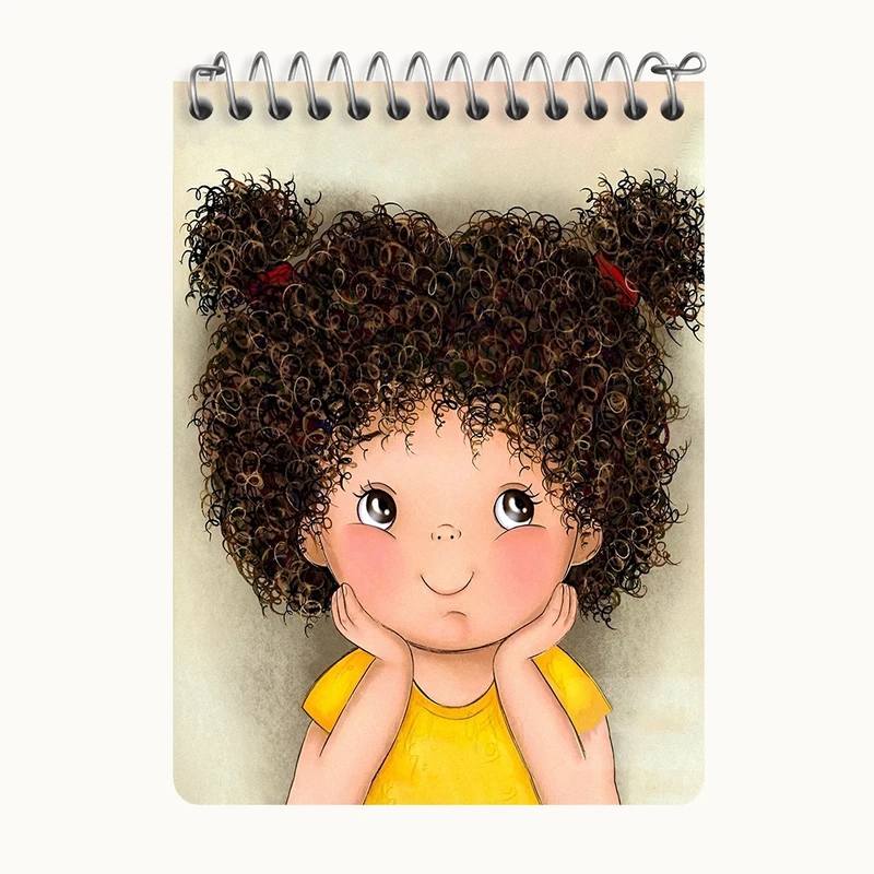 دفتر یادداشت 50 برگ خندالو طرح دختر مو فرفری کد N6987