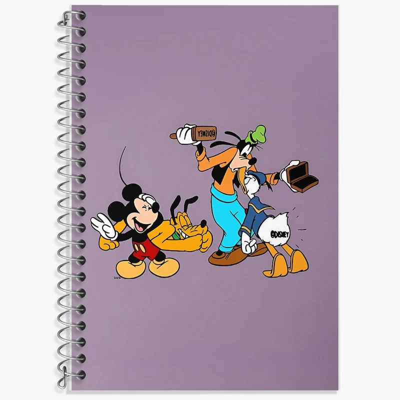 دفتر زبان 50 برگ خندالو مدل دو خط طرح میکی موس کد F8611