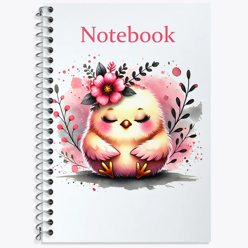 دفتر زبان 50 برگ خندالو مدل دو خط طرح جوجه بامزه کد N6678