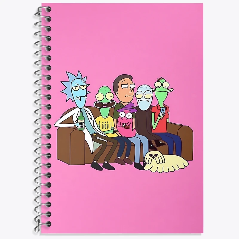 دفتر زبان 50 برگ خندالو مدل سه خط طرح ریک و مورتی (Rick and Morty) کد F4014
