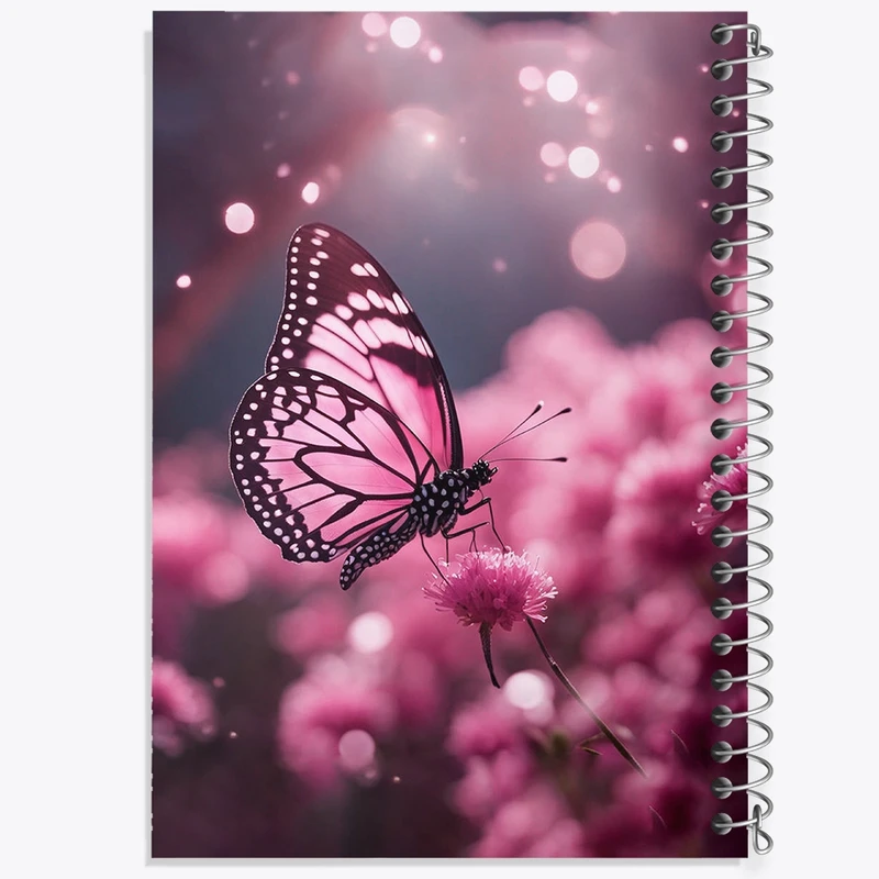 دفتر شطرنجی 50 برگ خندالو طرح پروانه صورتی کد F2958