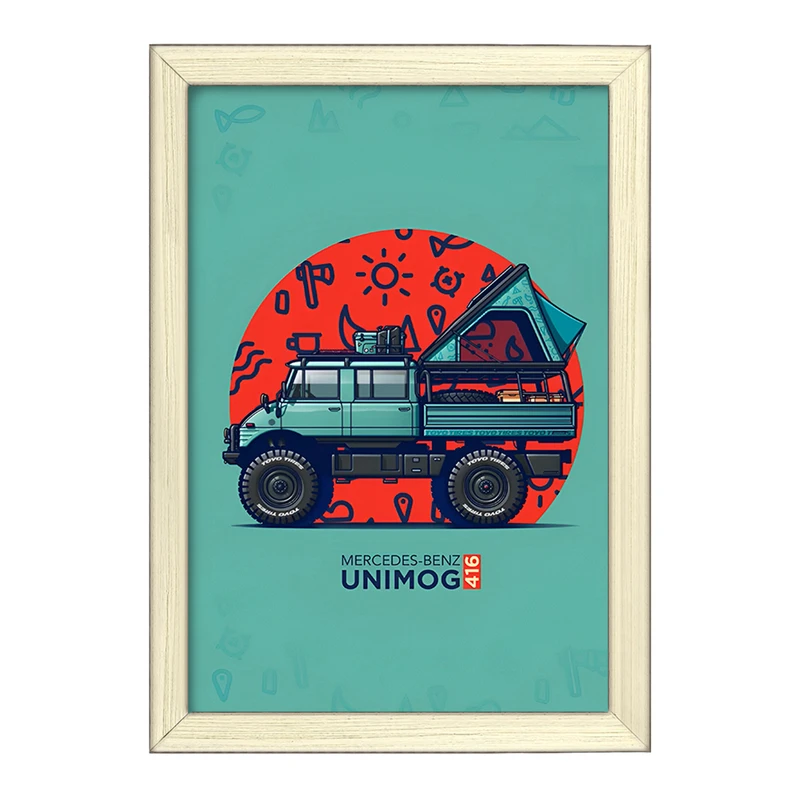 تابلو خندالو طرح مرسدس بنز (Mercedes Benz Unimog 416) کد F14172