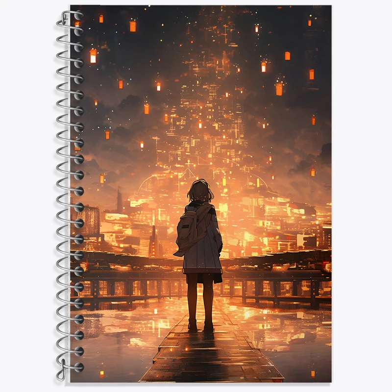 دفتر زبان دوخط 50 برگ خندالو طرح دختر تنها کد F9343