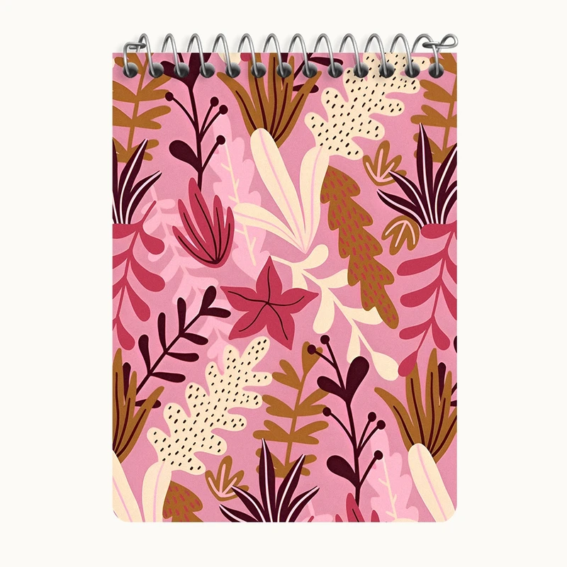 دفتر یادداشت 50 برگ خندالو طرح پترن گیاه و گل کد N6448