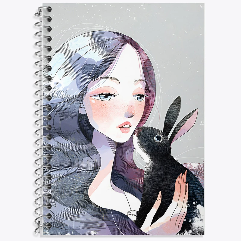 دفتر نت موسیقی 50 برگ خندالو طرح دختر و خرگوش کد F9227