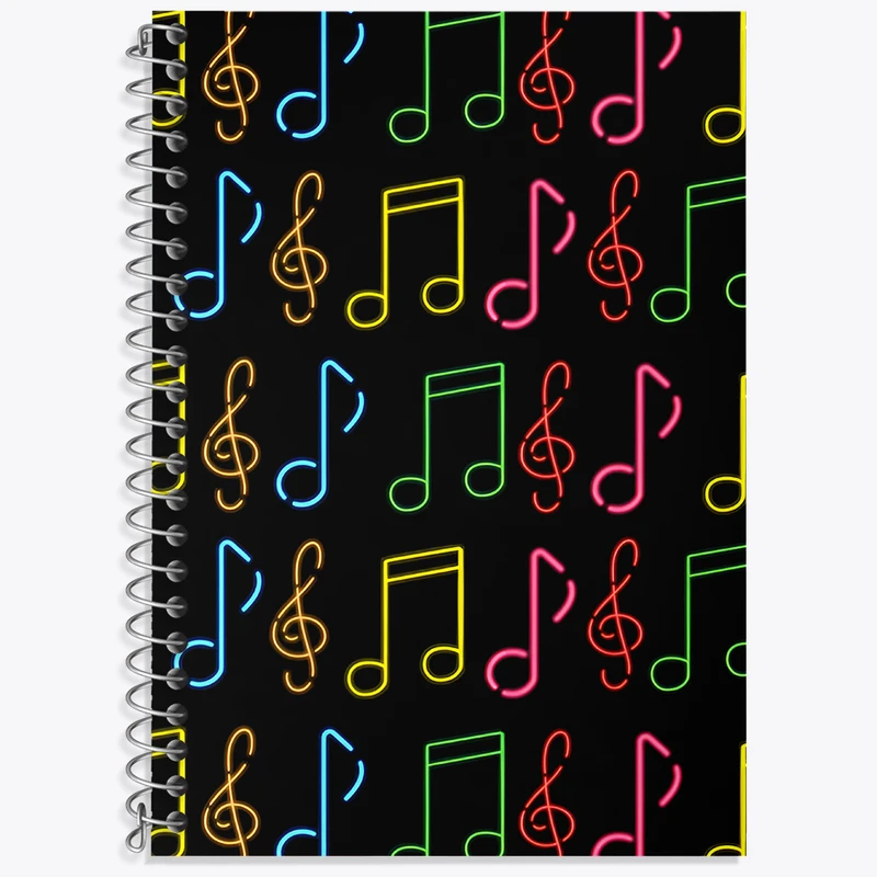 دفتر زبان 50 برگ خندالو مدل دو خط طرح نت موسیقی کد N8076