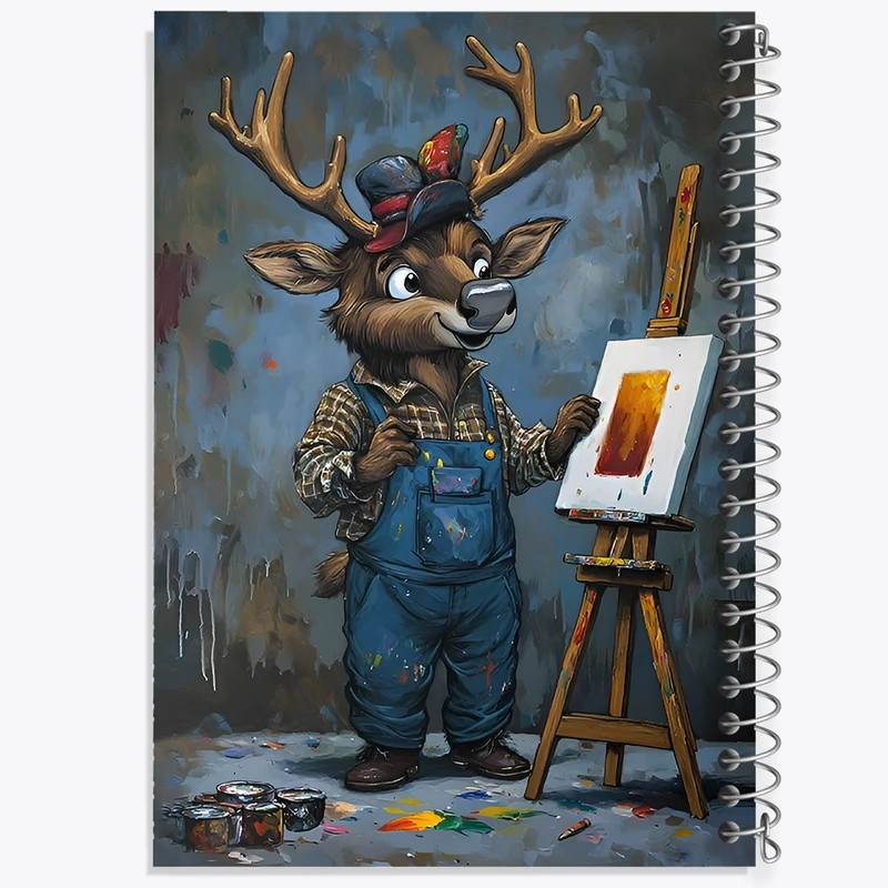 دفتر لیست خرید 50 برگ خندالو طرح گوزن نقاش کد F12115