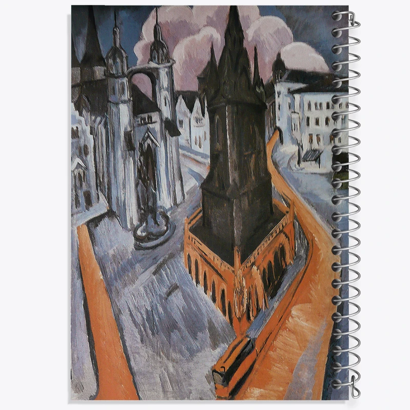 دفتر مشق 50 برگ خندالو طرح نقاشی برج سرخ در هاله اثر ارنست لودویگ کیرشنر کد F12364