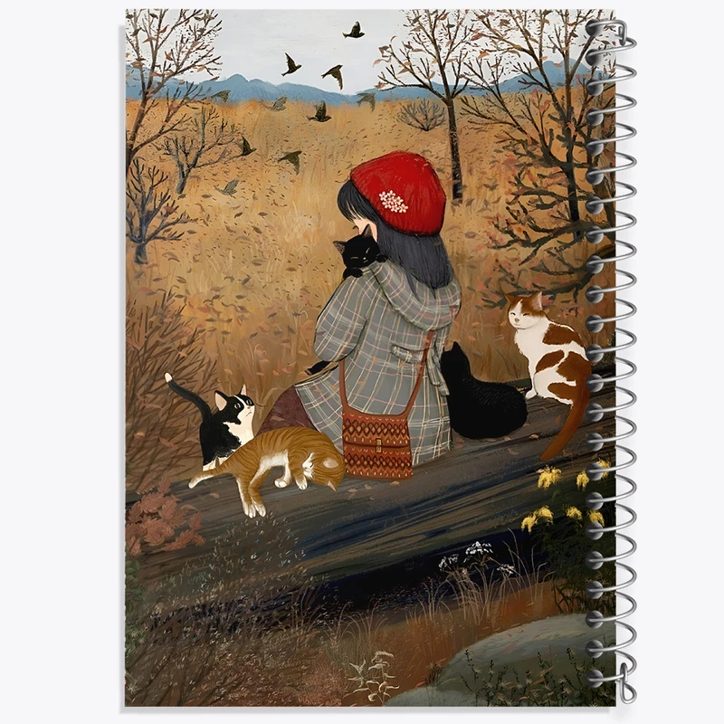 دفتر مشق 50 برگ خندالو طرح دختر عشق گربه کد N6299