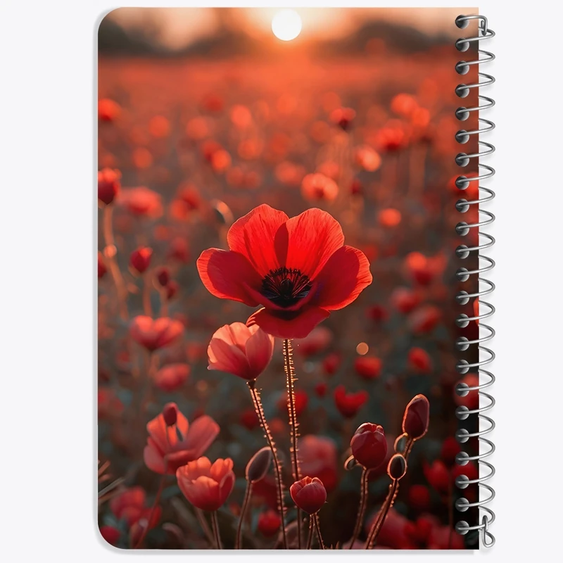 دفتر یادداشت 50 برگ خندالو طرح گل شقایق کد F5244