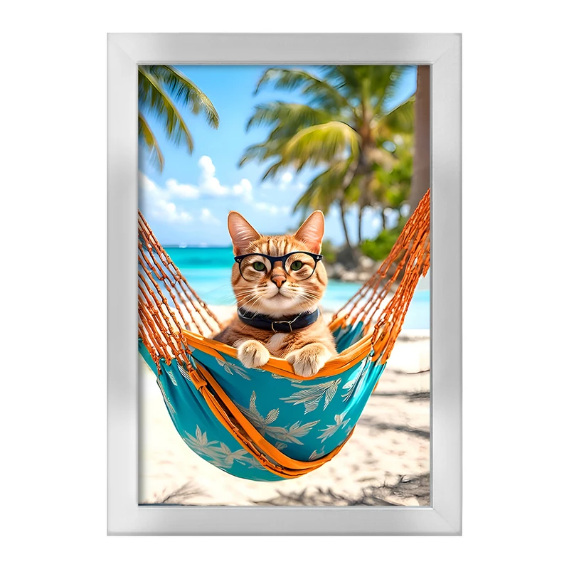 تابلو خندالو طرح گربه بامزه کد F7076