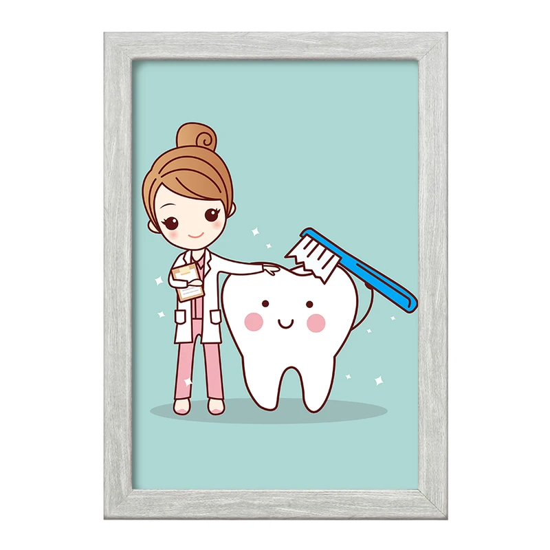 تابلو خندالو طرح دندان و دندان پزشکی کودکانه کد 36694