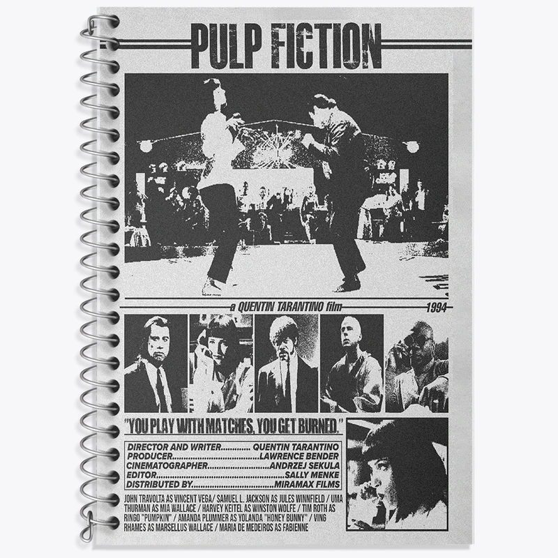 دفتر زبان دوخط 50 برگ خندالو طرح پالپ فیکشن (Pulp Fiction) کد F13509