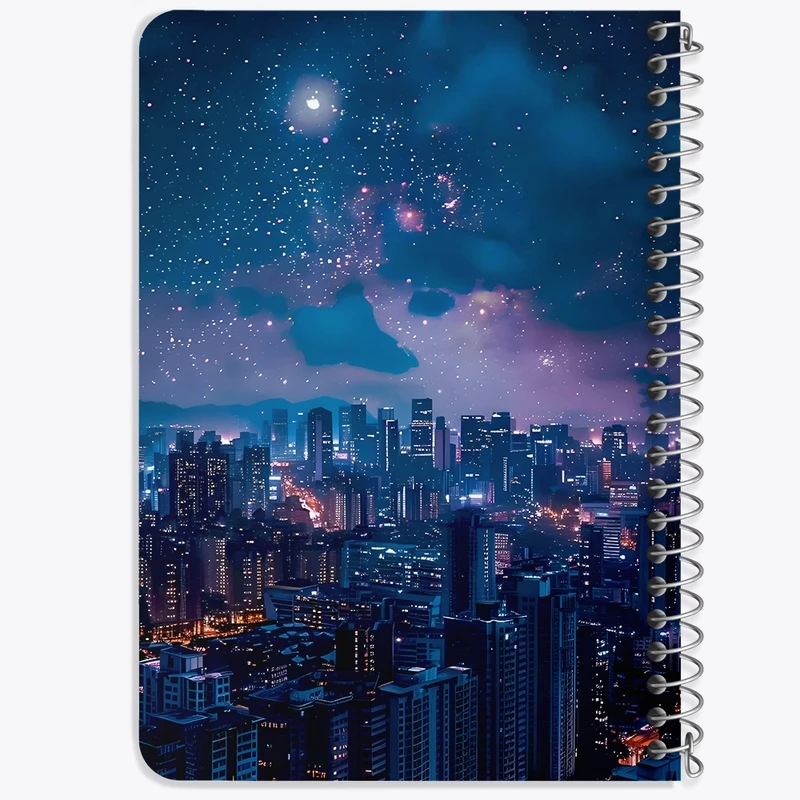 دفتر یادداشت 50 برگ خندالو طرح منظره شب کد F5278