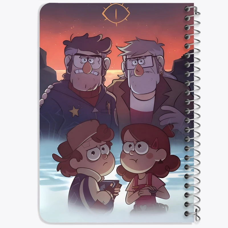 دفتر یادداشت 50 برگ خندالو طرح آبشار جاذبه (Gravity Falls) کد F7030
