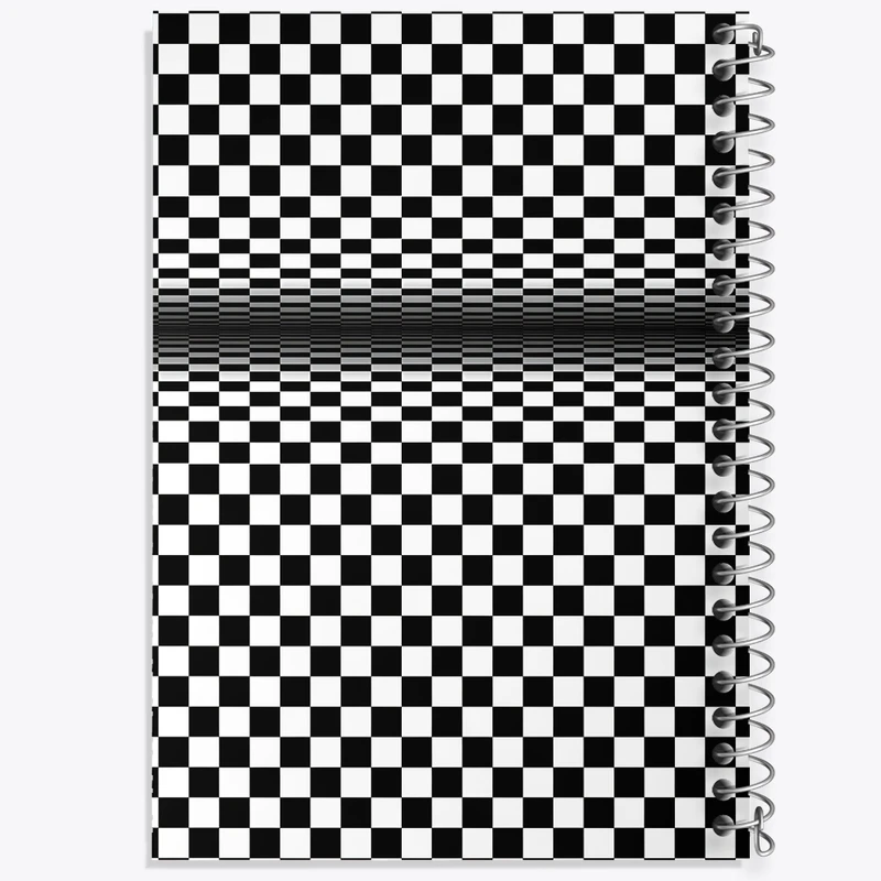 دفتر طراحی 50 برگ خندالو طرح چهارخونه مشکی و سفید کد N5425