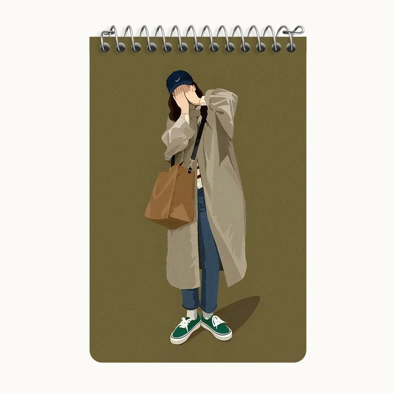 دفتر یادداشت 50 برگ خندالو طرح دخترانه مینیمال کد F3259