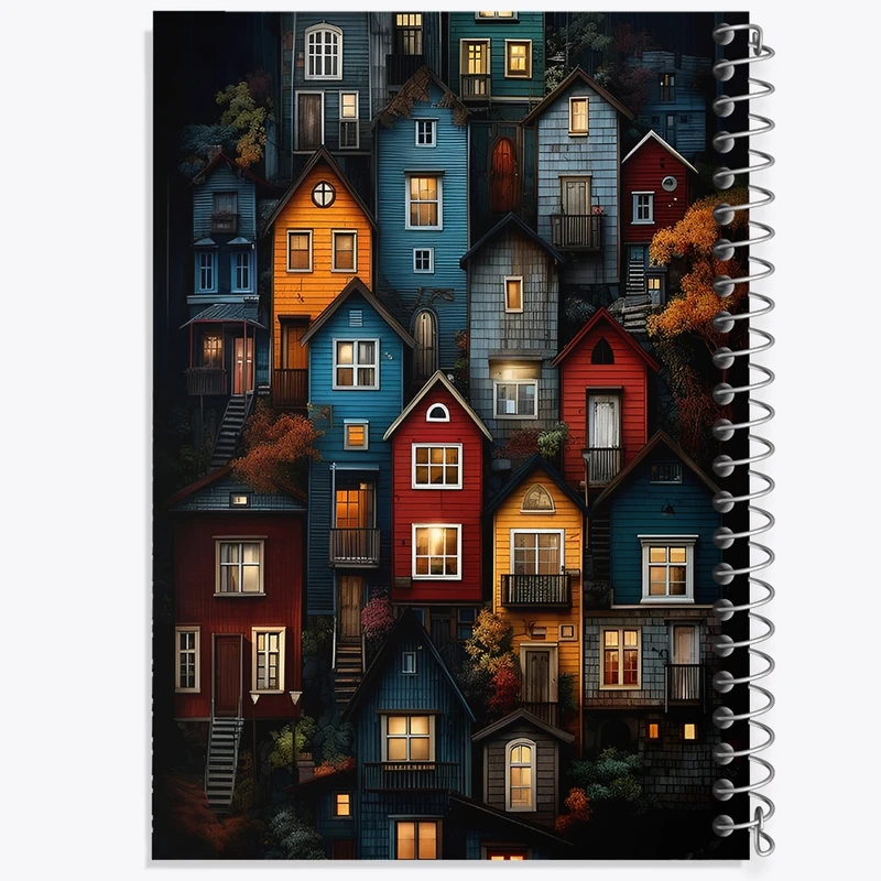 دفتر لیست خرید 50 برگ خندالو طرح خانه های رنگی کد F4216