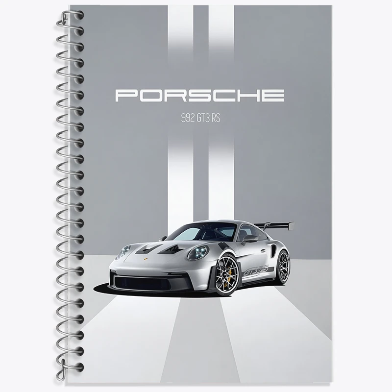 دفتر زبان 50 برگ خندالو مدل سه خط طرح ماشین پورشه کد F10364