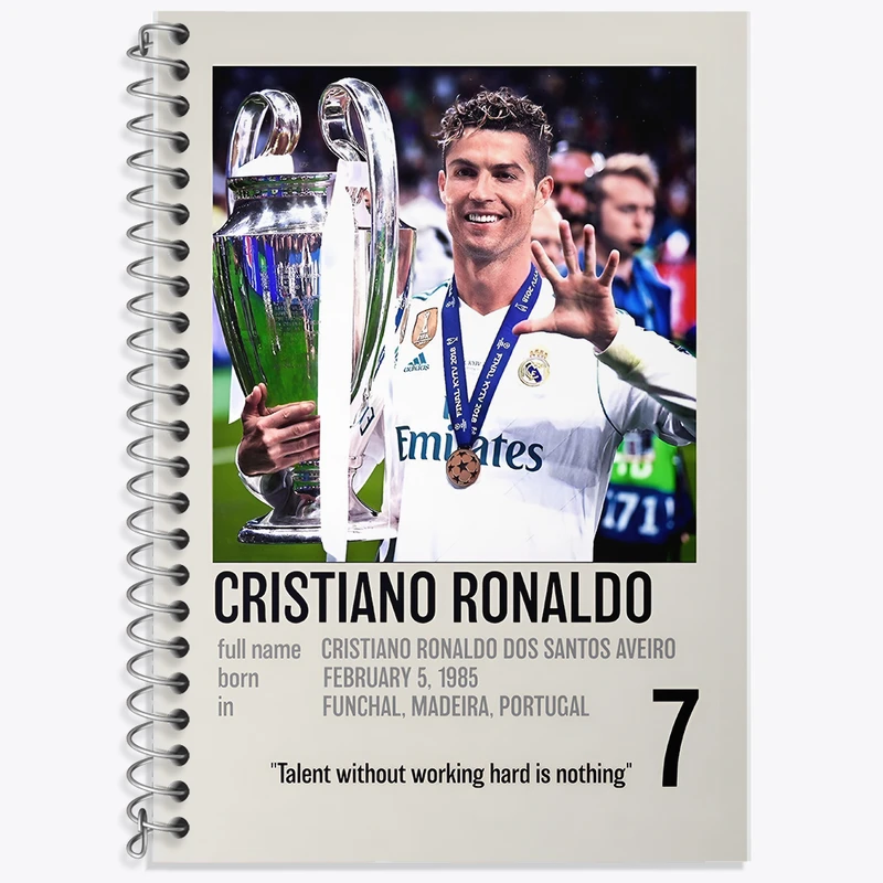 دفتر زبان دوخط 50 برگ خندالو طرح کریستیانو رونالدو کد F13472