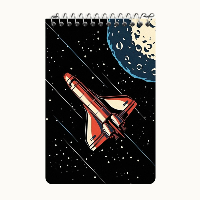 دفتر یادداشت 50 برگ خندالو طرح فضایی کد F10088