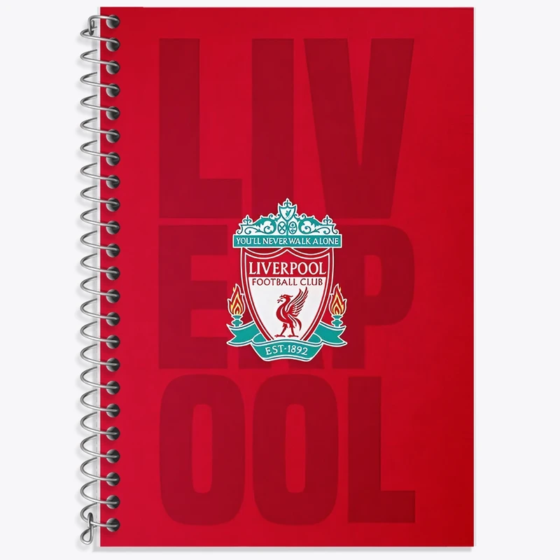 دفتر زبان 50 برگ خندالو مدل سه خط طرح لیورپول (Liverpool) کد F14353
