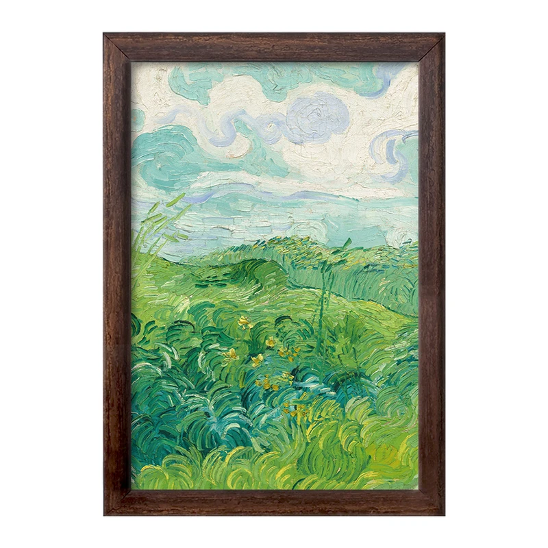 تابلو خندالو طرح مزارع گندم سبز ونسان ونگوگ (Van Gogh) کد 36800